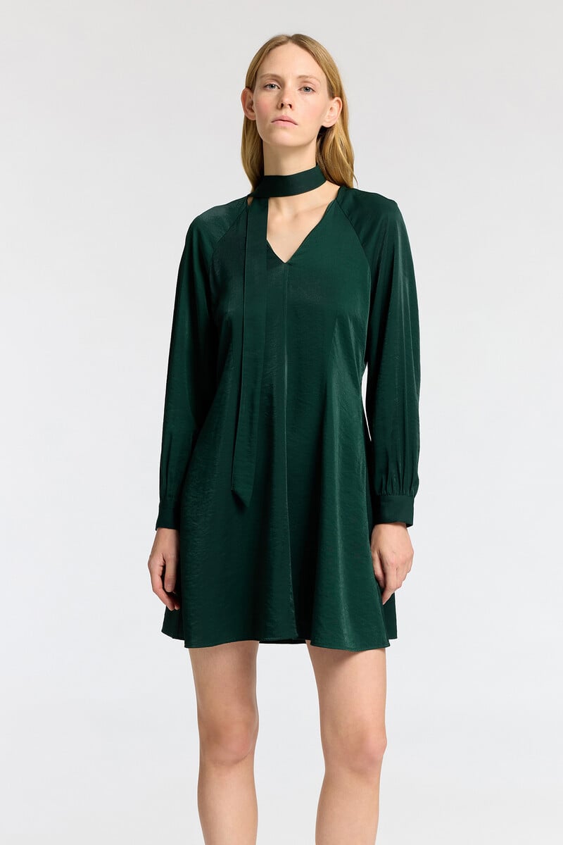 pedro del hierro Vestido corto de manga larga confeccionado con Lenzing Ecovero Rebajas
