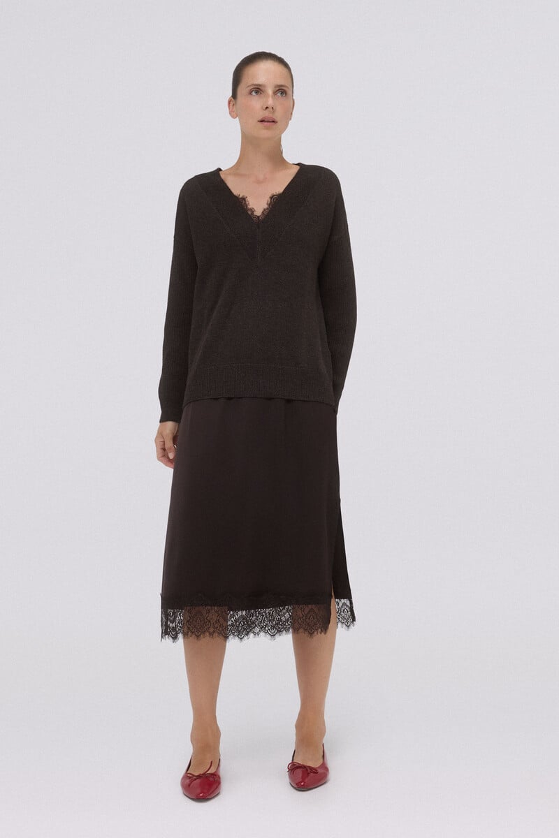 pedro del hierro Vestido de punto lencero Descuento