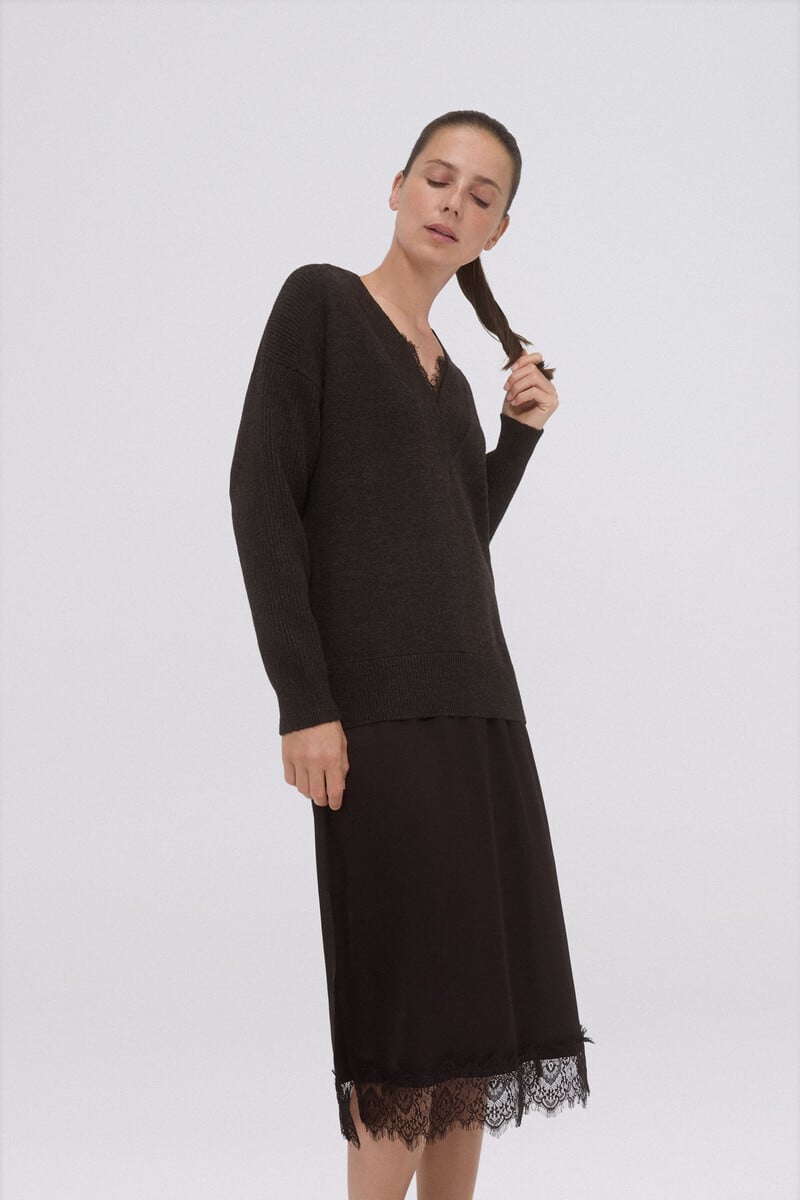 pedro del hierro Vestido de punto lencero Descuento