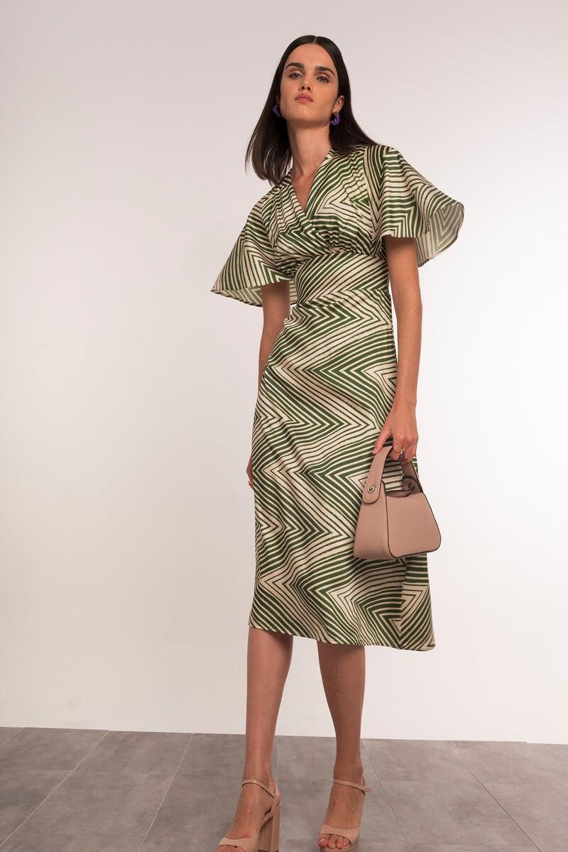 pedro del hierro Vestido midi zigzag Últimos 3 días