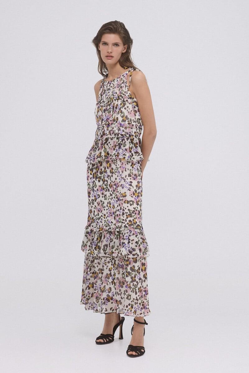 pedro del hierro Vestido volantes estampado Últimos 2 días