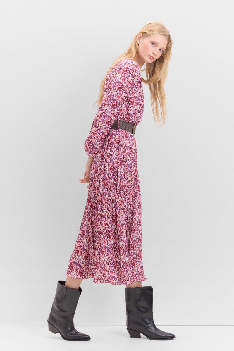 pedro del hierro Vestido falda plisada Tienda de fábrica