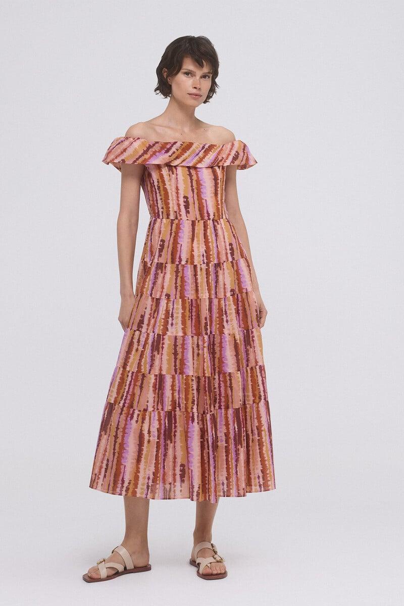 pedro del hierro Vestido estampado volante Descuentos del mes