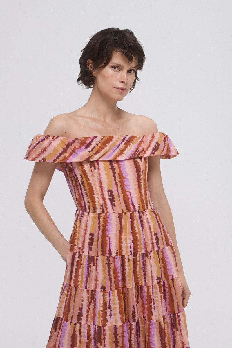 pedro del hierro Vestido estampado volante Descuentos del mes
