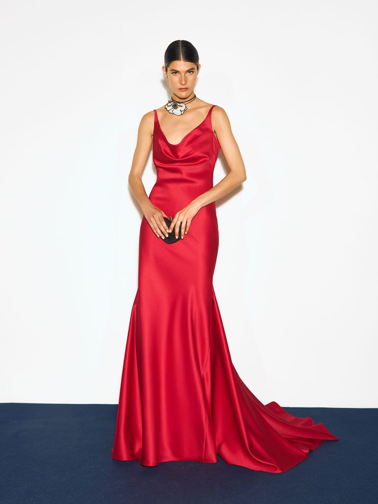 pronovias ZINGIVER | Vestido de fiesta sirena drapeado | Pronovias