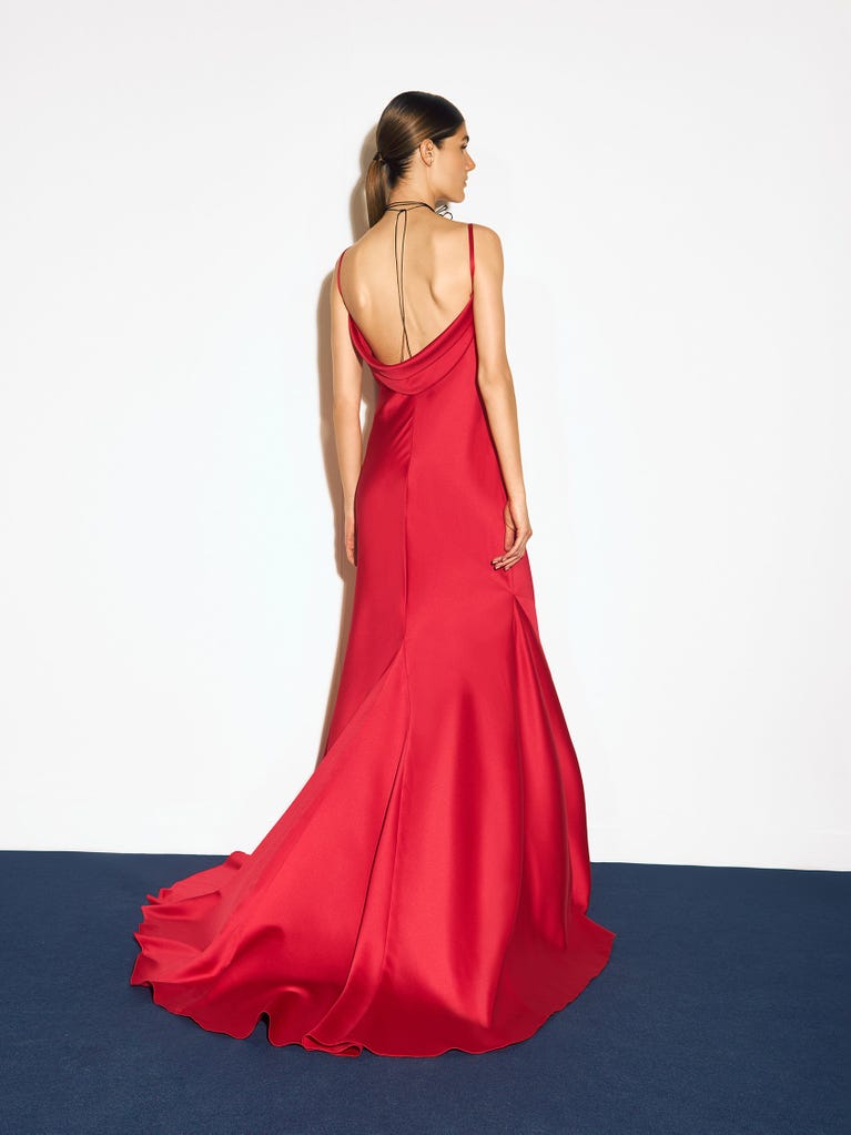 pronovias ZINGIVER | Vestido de fiesta sirena drapeado | Pronovias Tienda