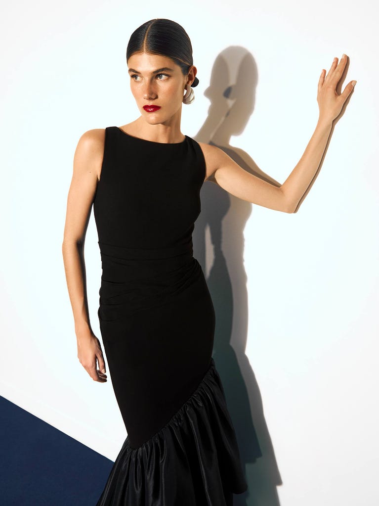 pronovias DURIO | Vestido de fiesta sirena con escote barco | Pronovias Rebajas online