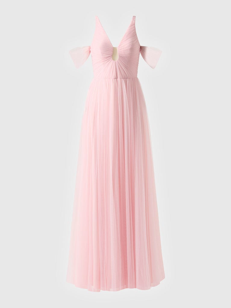 pronovias AMIENN | Vestido de dama de honor fit & flare con escote de pico | Vera Wang Bridesmaids