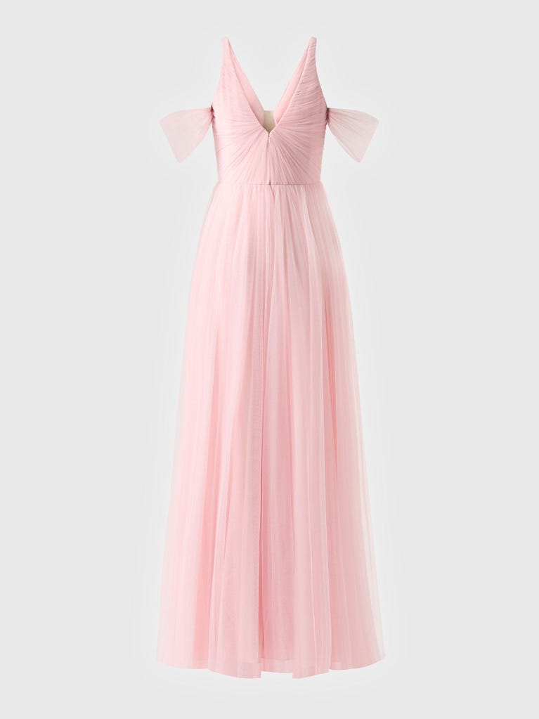 pronovias AMIENN | Vestido de dama de honor fit & flare con escote de pico | Vera Wang Bridesmaids Últimos 2 días