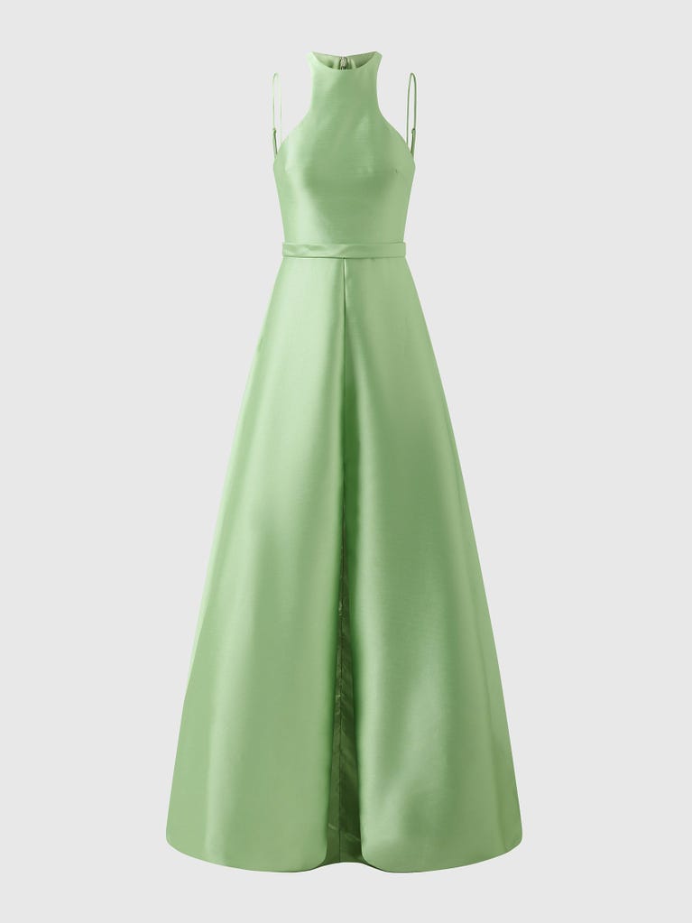 pronovias LEHAVRE | Vestido de dama de honor fit & flare con cuello halter | Vera Wang Bridesmaids Liquidación