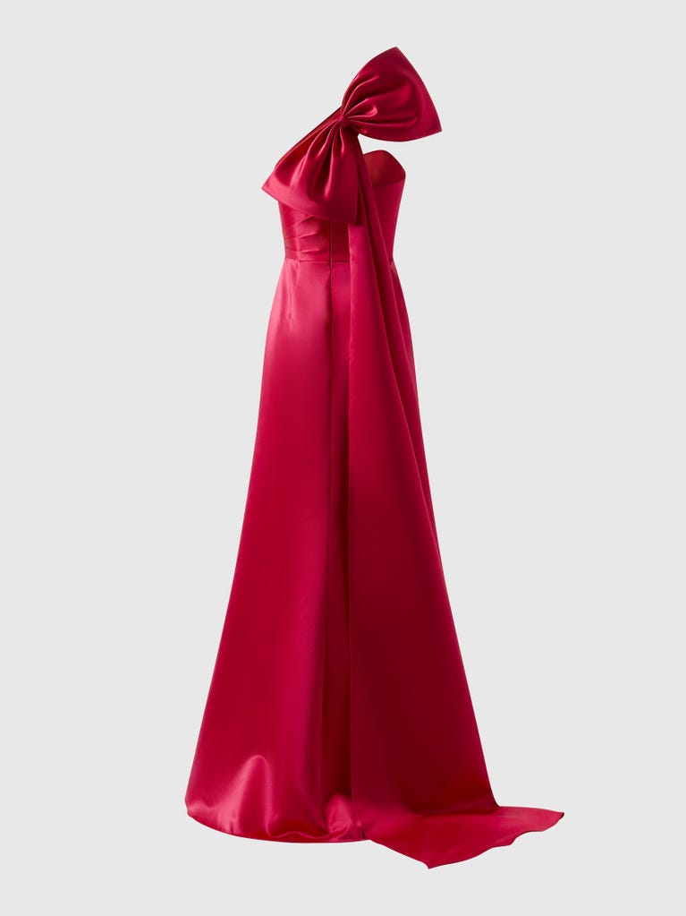 pronovias ALJAFERIA | Vestido de fiesta corte en A fluido con escote asimétrico | Marchesa Notte x Pronovias Libre de impuestos