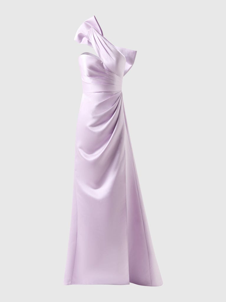 pronovias ALJAFERIA | Vestido de fiesta corte en A fluido con escote asimétrico | Marchesa Notte x Pronovias Libre de impuestos