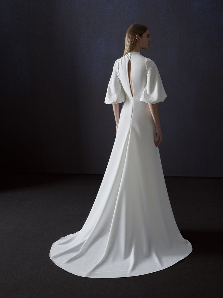 pronovias CONDES | Vestido de novia corte en A drapeado | Atelier Pronovias Ofertas