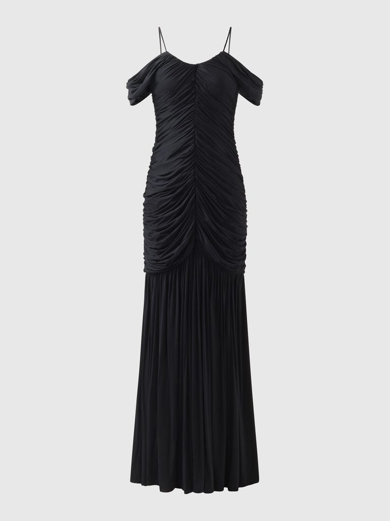 pronovias DIJONNE | Vestido de dama de honor sirena con escote barco | Vera Wang Bridesmaids