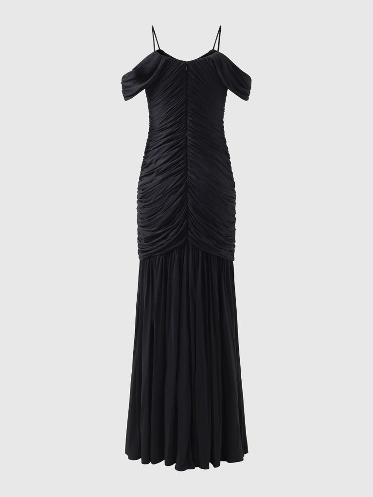 pronovias DIJONNE | Vestido de dama de honor sirena con escote barco | Vera Wang Bridesmaids Última moda