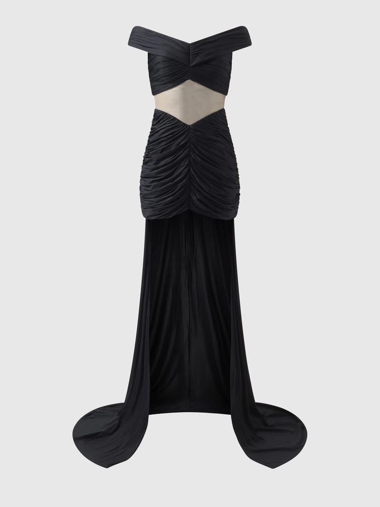 pronovias CAENN | Vestido de dama de honor fit & flare con escote envolvente | Vera Wang Bridesmaids