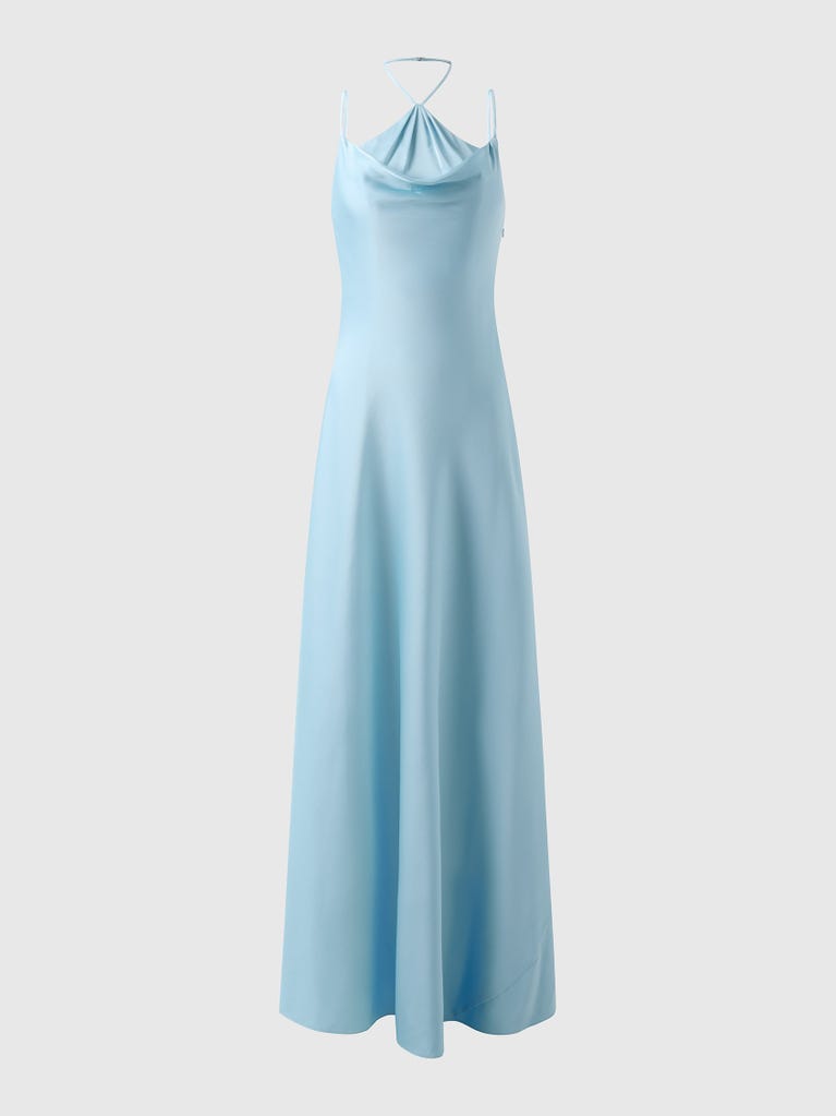 pronovias COLMAR | Vestido de dama de honor sirena con cuello halter | Vera Wang Bridesmaids