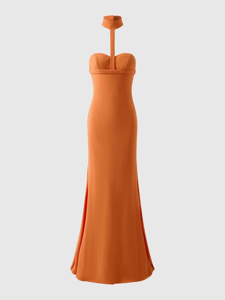pronovias LIMOUSE | Vestido de dama de honor sirena con cuello halter | Vera Wang Bridesmaids