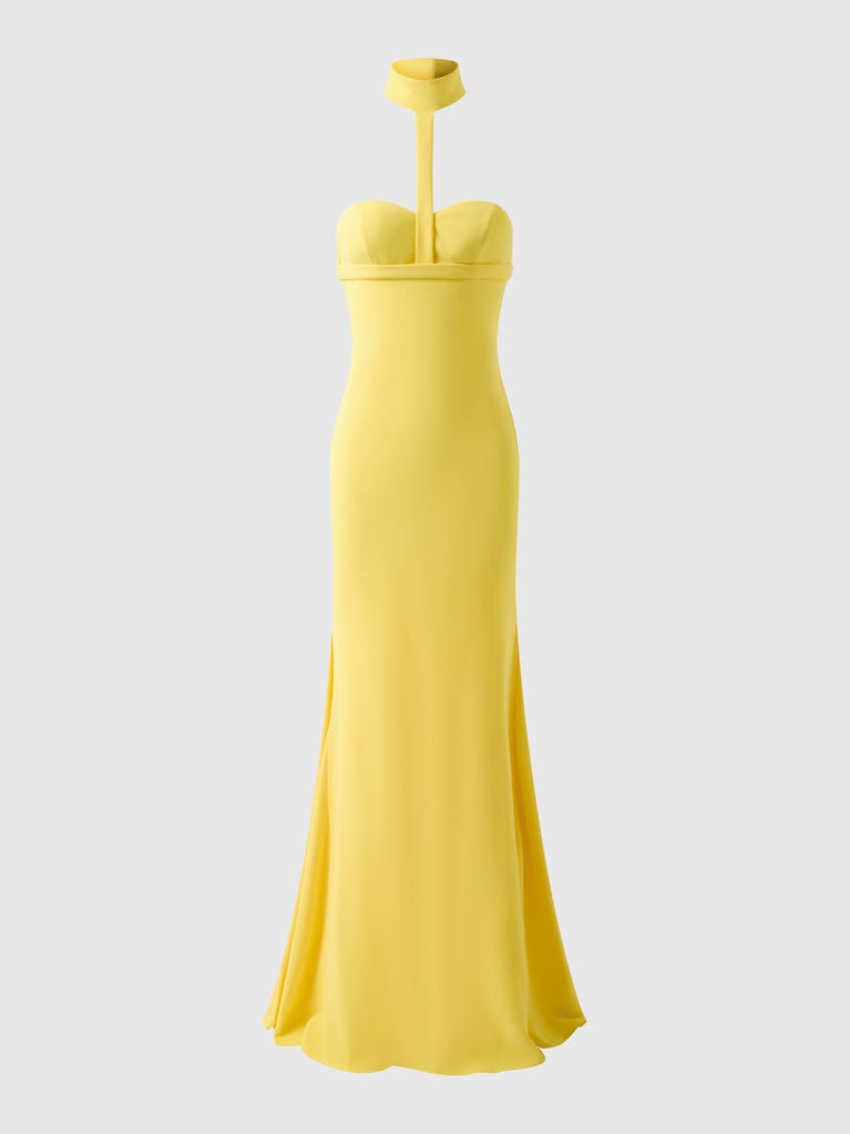 pronovias LIMOUSE | Vestido de dama de honor sirena con cuello halter | Vera Wang Bridesmaids Gran oferta