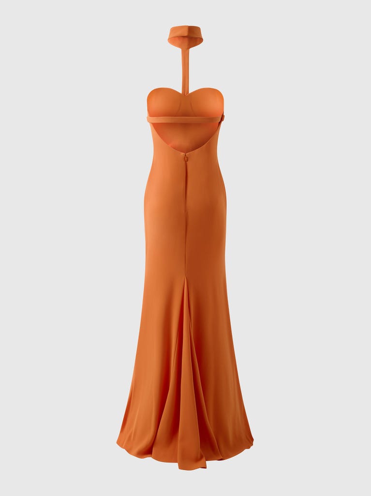pronovias LIMOUSE | Vestido de dama de honor sirena con cuello halter | Vera Wang Bridesmaids Gran oferta