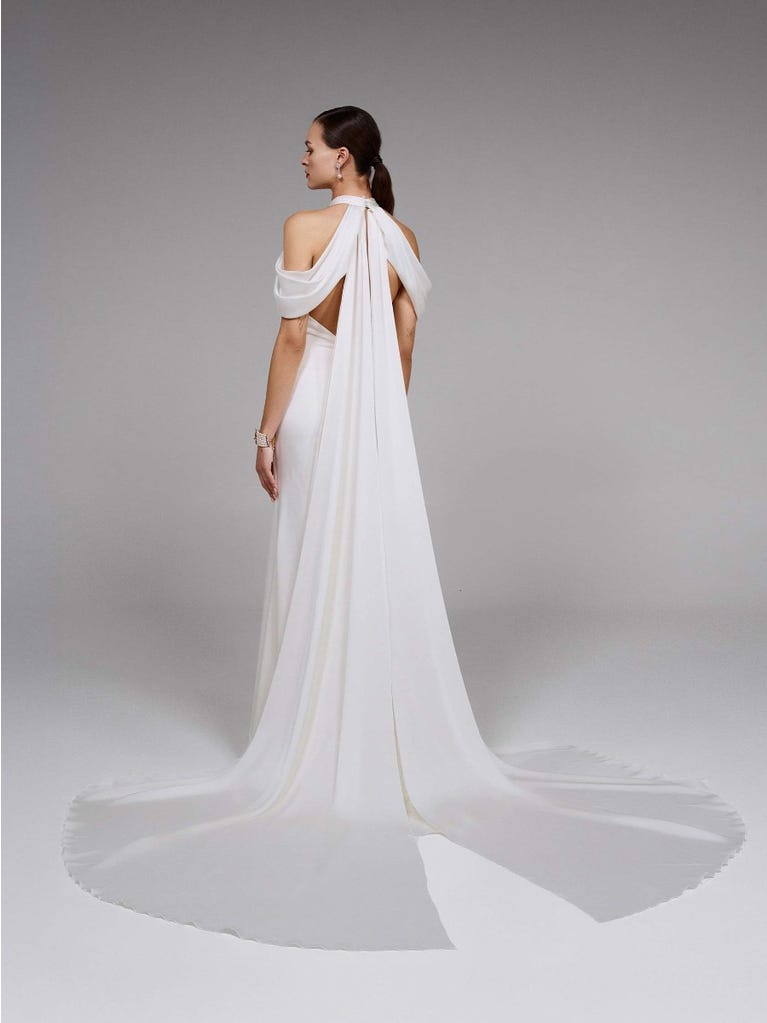 pronovias ELVINIA | Vestido de novia recto con cuello cisne | Marchesa for Pronovias Mejor oferta