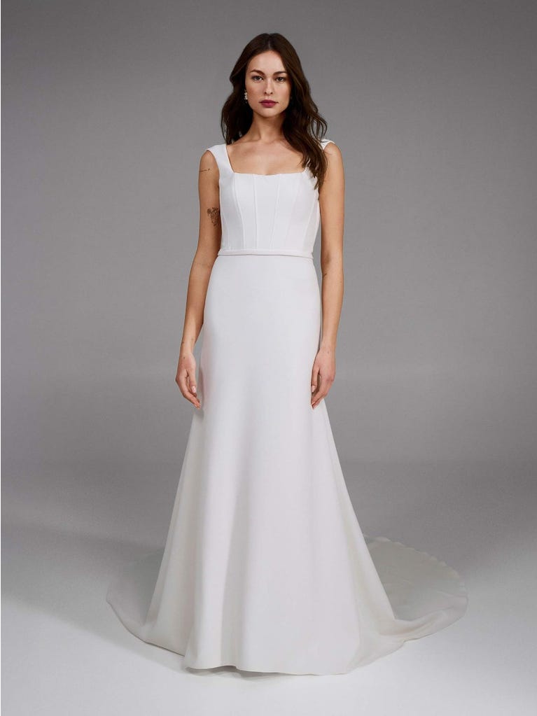 pronovias HOLANE | Vestido de novia corte en a con escote cuadrado | Pronovias