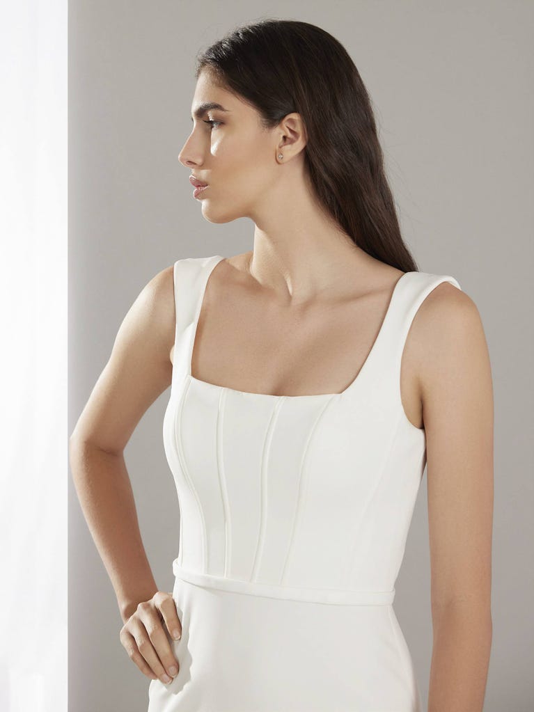pronovias HOLANE | Vestido de novia corte en a con escote cuadrado | Pronovias Últimos 3 días
