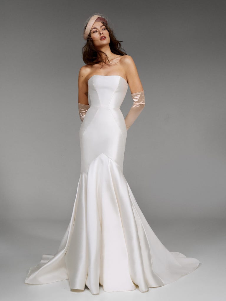 pronovias Vestido de novia en Mikado corte sirena sin tirantes | Pronovias COMPRAR AHORA