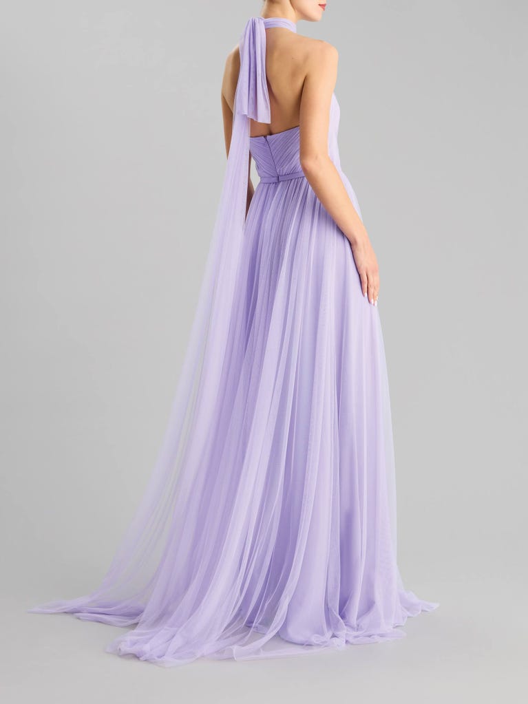 pronovias DRAPE 2405 | Vestido de fiesta corte en a con cuello halter | Pronovias Outlet
