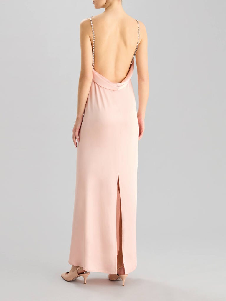 pronovias ESSENTIAL 2409 | Vestido de fiesta recto con cuello halter | Pronovias En oferta