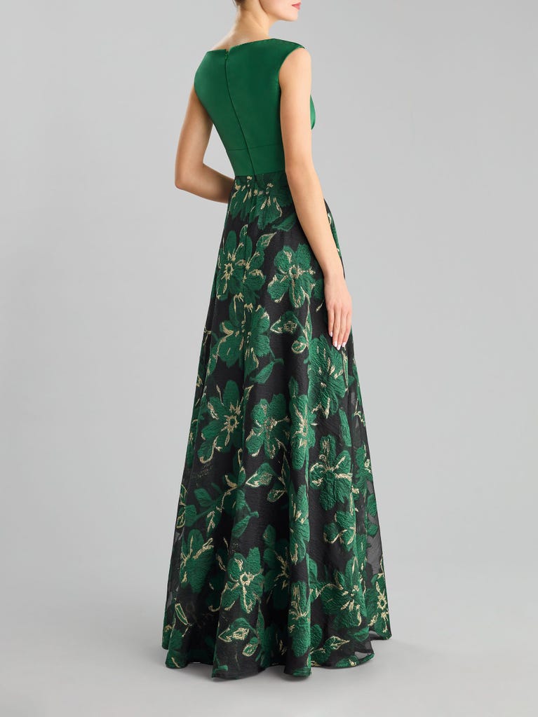 pronovias PRINT 2435 | Vestido de fiesta corte en a con escote de pico | Pronovias Mejor oferta