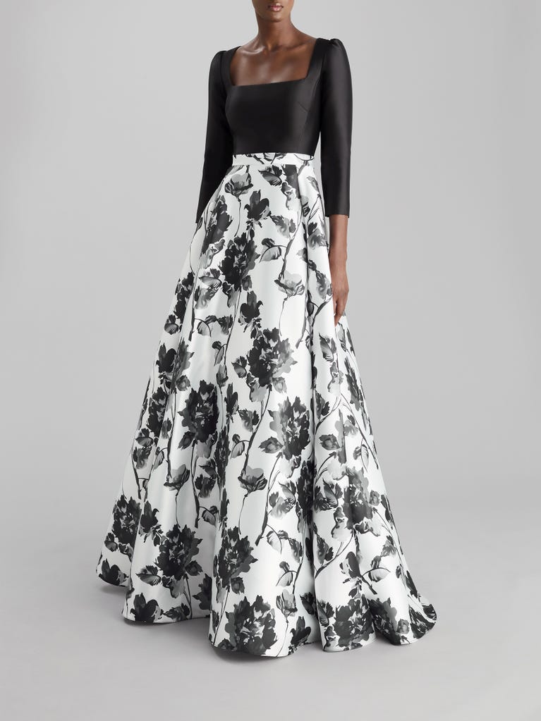 pronovias PRINT 2324 | Vestido de fiesta princesa con escote cuadrado | The Party Edit by Pronovias Solo hoy