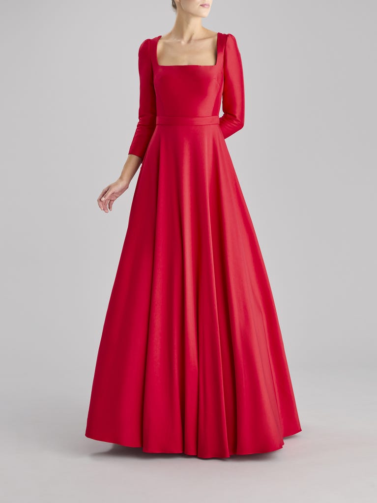 pronovias PRINT 2324 | Vestido de fiesta princesa con escote cuadrado | The Party Edit by Pronovias Solo hoy