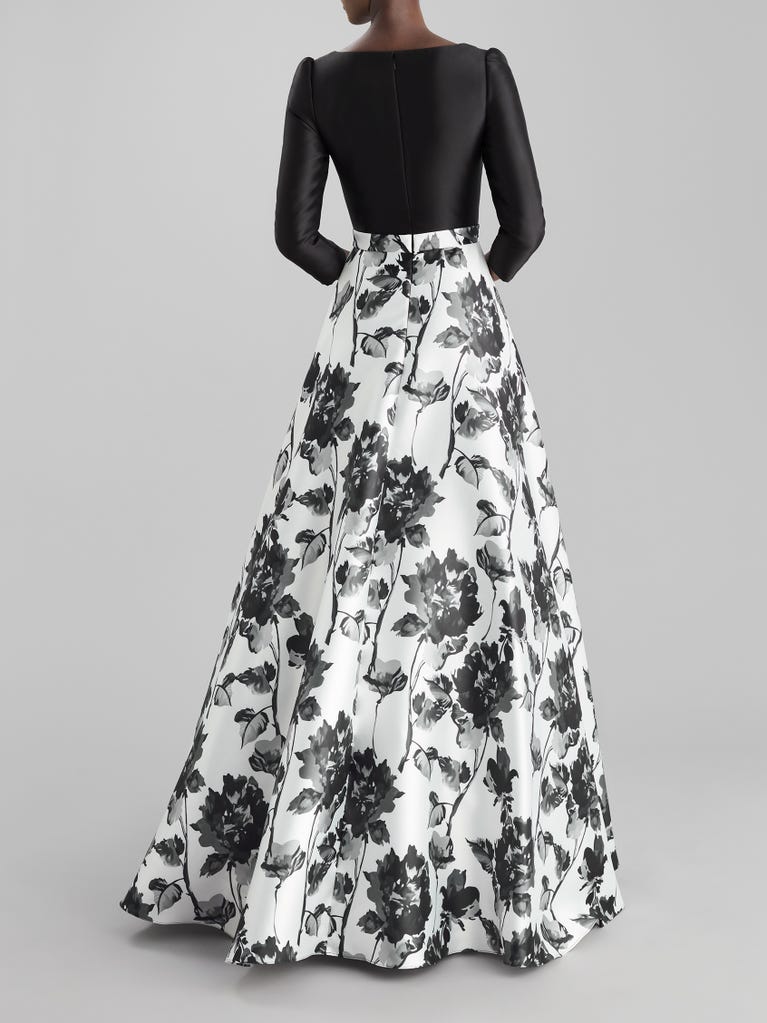 pronovias PRINT 2324 | Vestido de fiesta princesa con escote cuadrado | The Party Edit by Pronovias Solo hoy