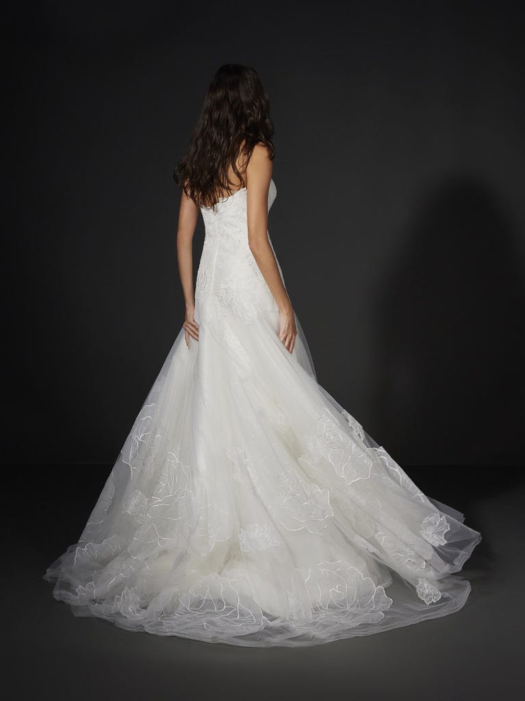 pronovias ALBINE | Vestido de novia fit & flare palabra de honor | Vera Wang Bride Grandes descuentos