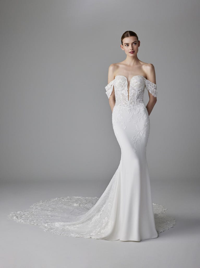 pronovias JUDI | Vestido de novia sirena con escote corazón | Pronovias Envío gratis