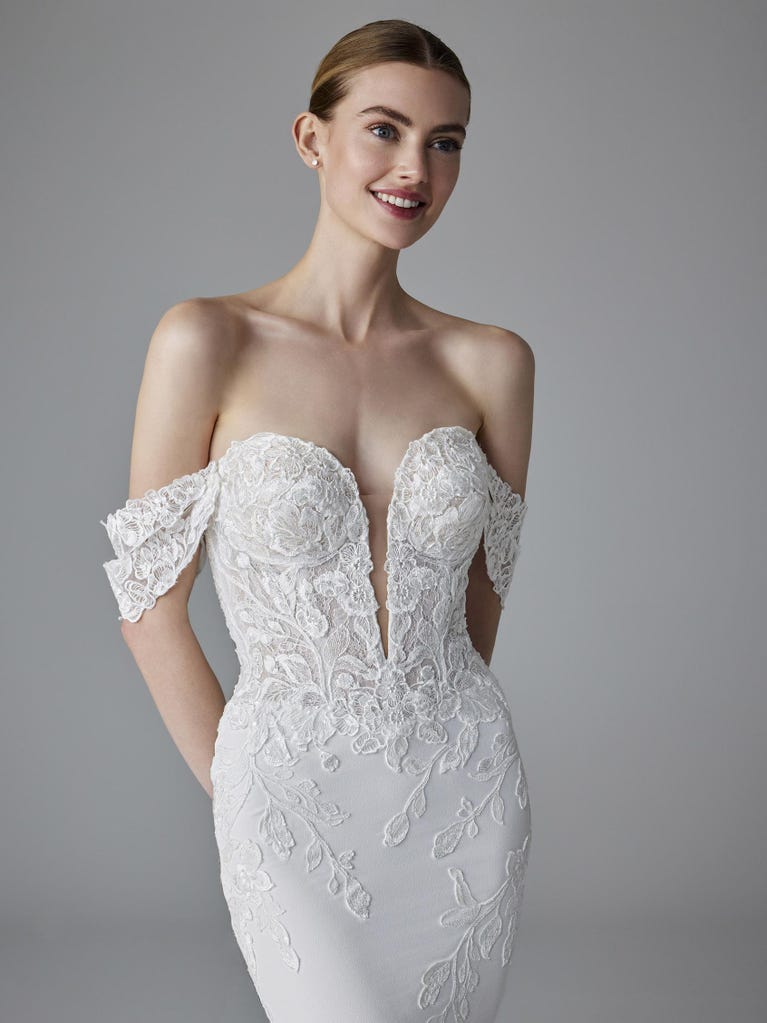 pronovias JUDI | Vestido de novia sirena con escote corazón | Pronovias Envío gratis