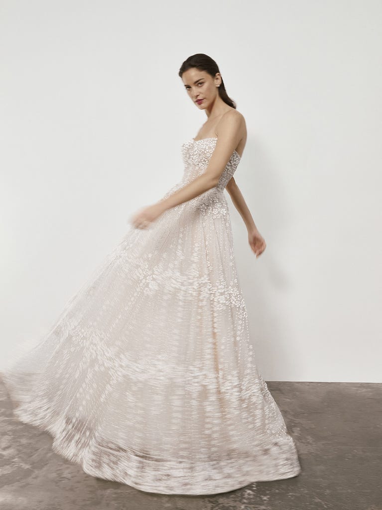pronovias LUCREZIA | Vestido de novia evasé con palabra de honor Rebajas baratas