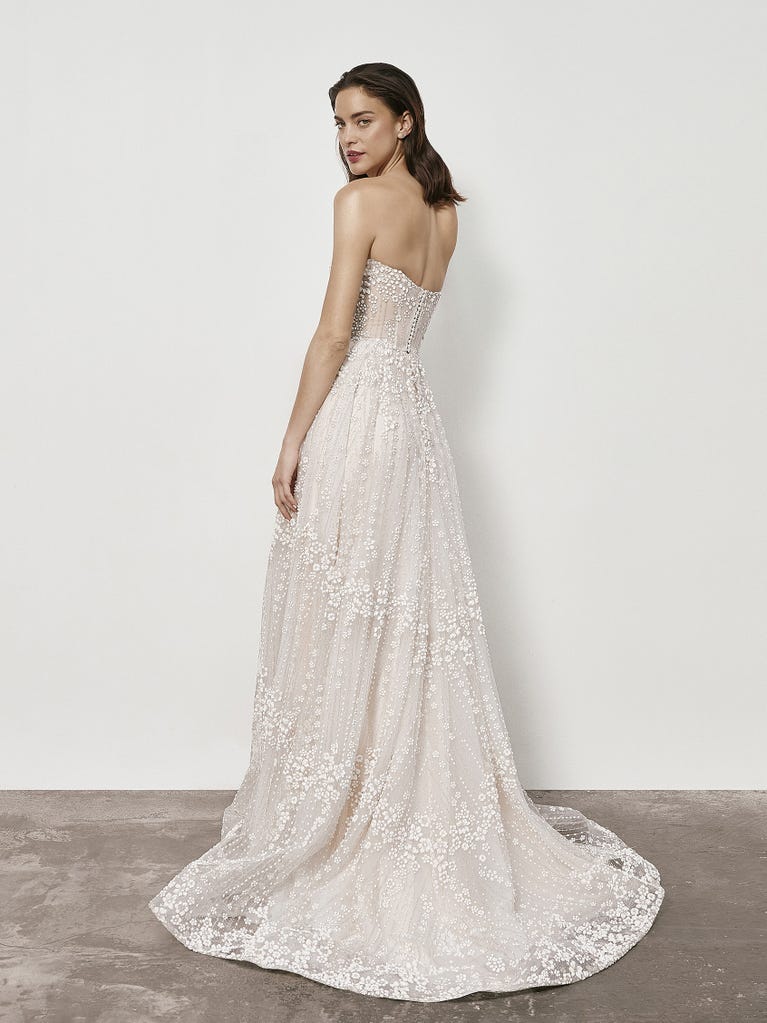 pronovias LUCREZIA | Vestido de novia evasé con palabra de honor Rebajas baratas