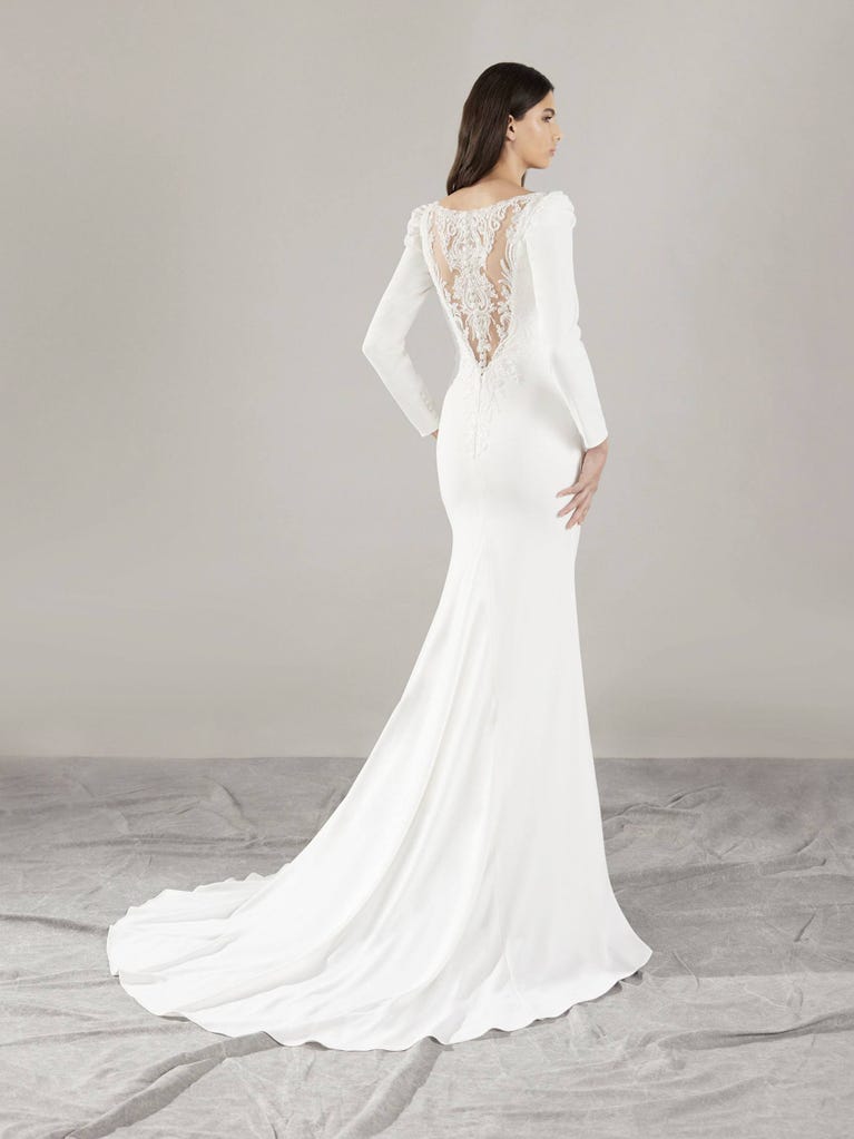 pronovias AUSIA | Vestido de novia sirena con escote de pico | Pronovias Envío gratis