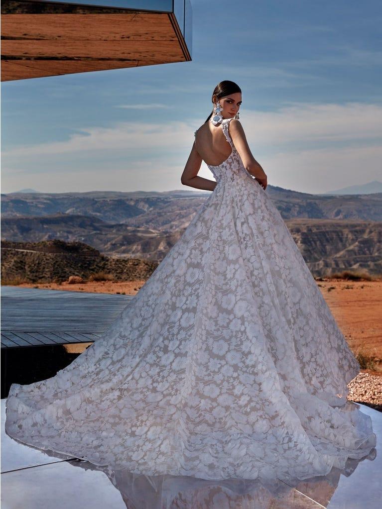 pronovias LAPIS | Vestido de novia corte en a con escote cuadrado | Pronovias Venta caliente