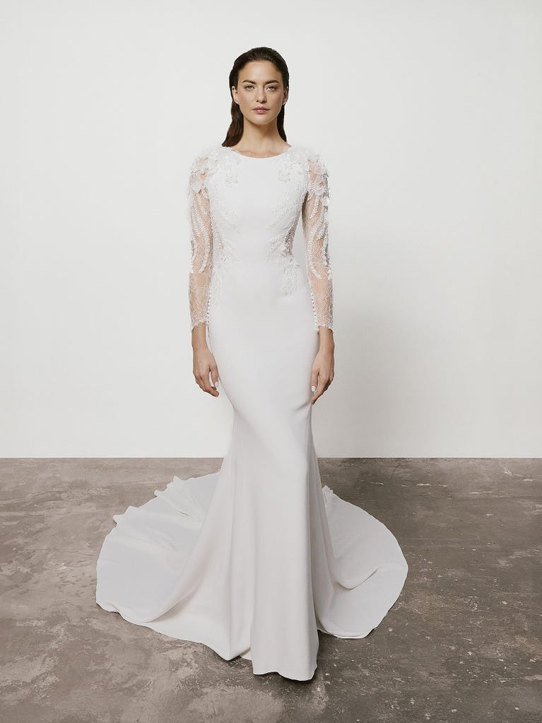pronovias JUSTINE | Vestido de novia sirena con escote barco | Atelier Pronovias Mejor oferta