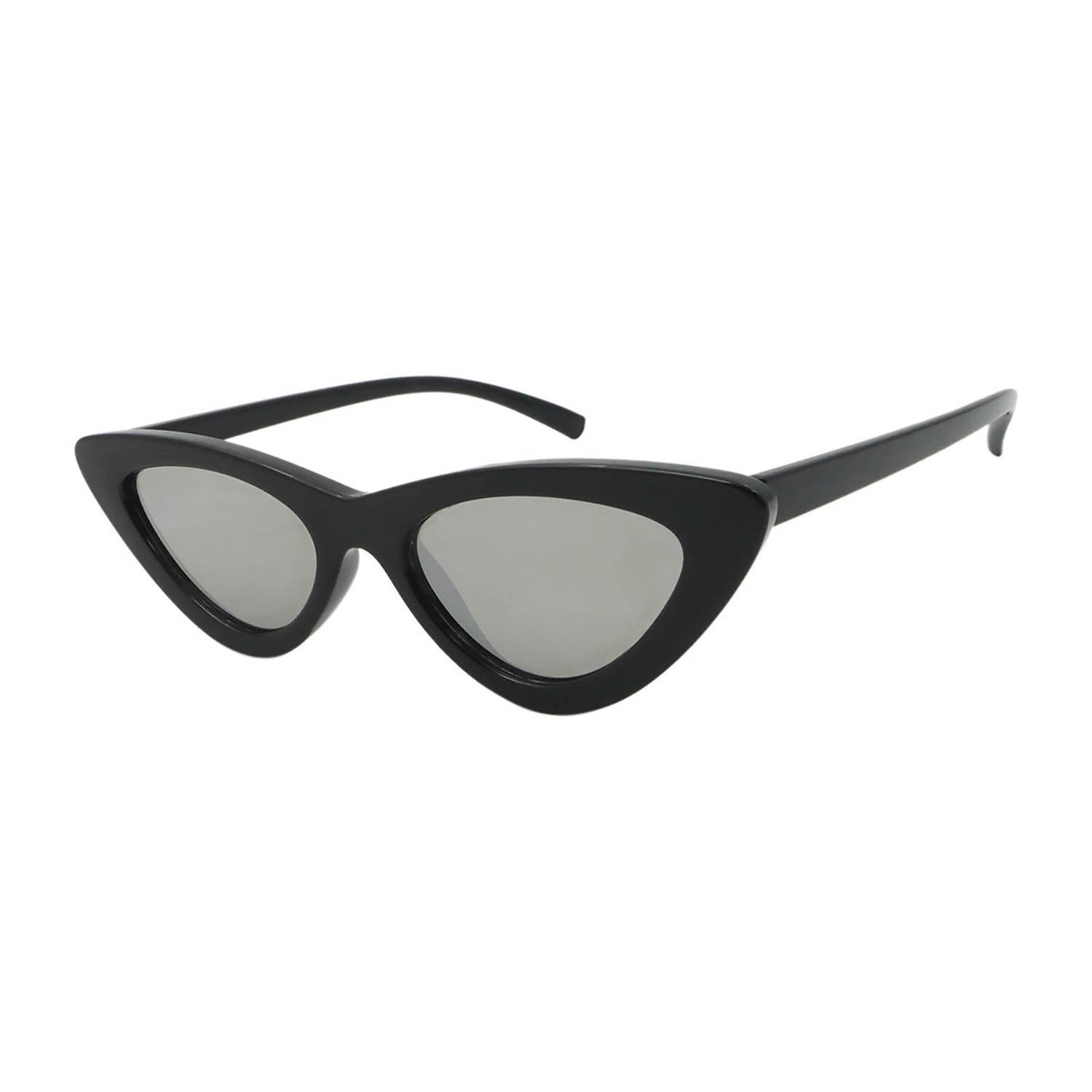 sunpers sunglasses LOLITA SHAPE POLYCARBONATE SHINY BLACK FRAME SILVER MIRROR LENS | SUNPERS SUNGLASSES Liquidación