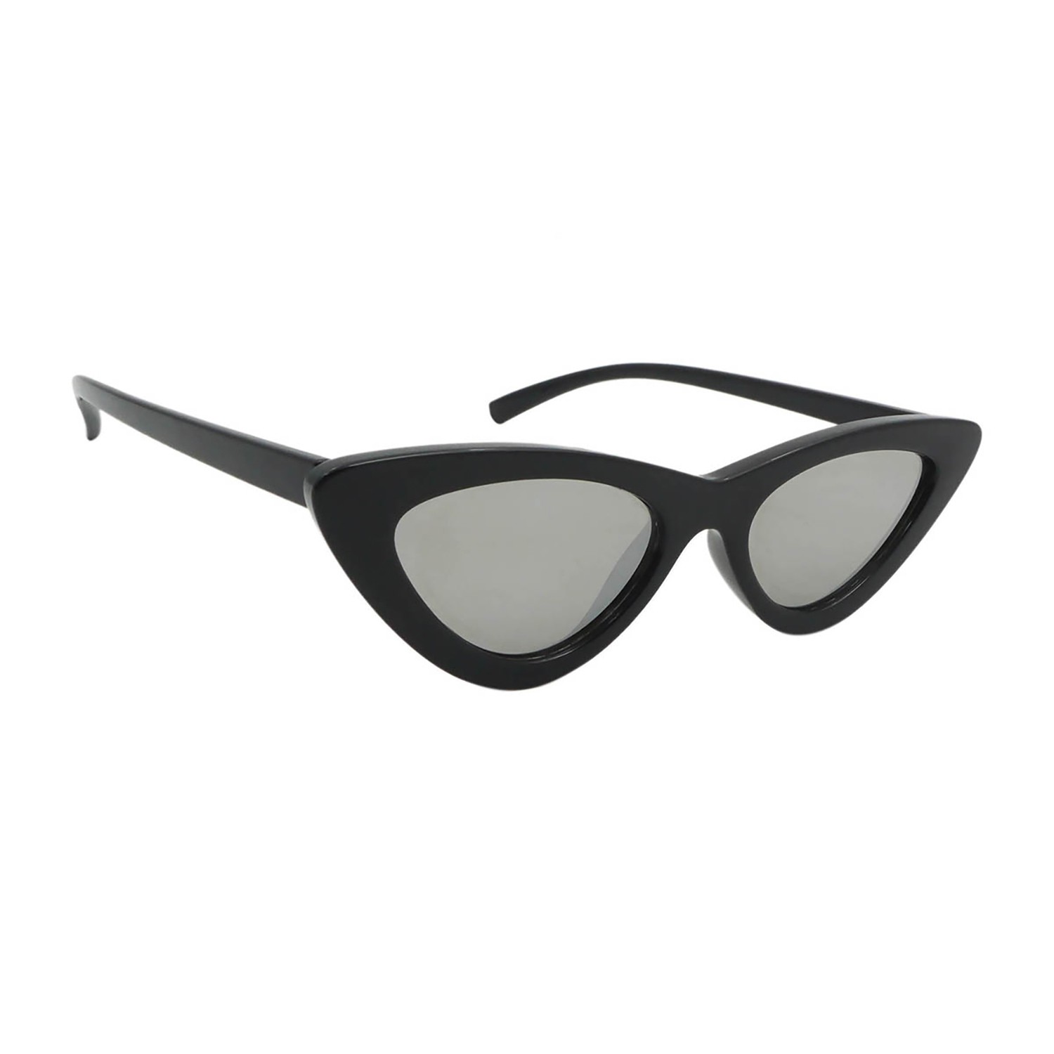 sunpers sunglasses LOLITA SHAPE POLYCARBONATE SHINY BLACK FRAME SILVER MIRROR LENS | SUNPERS SUNGLASSES Liquidación