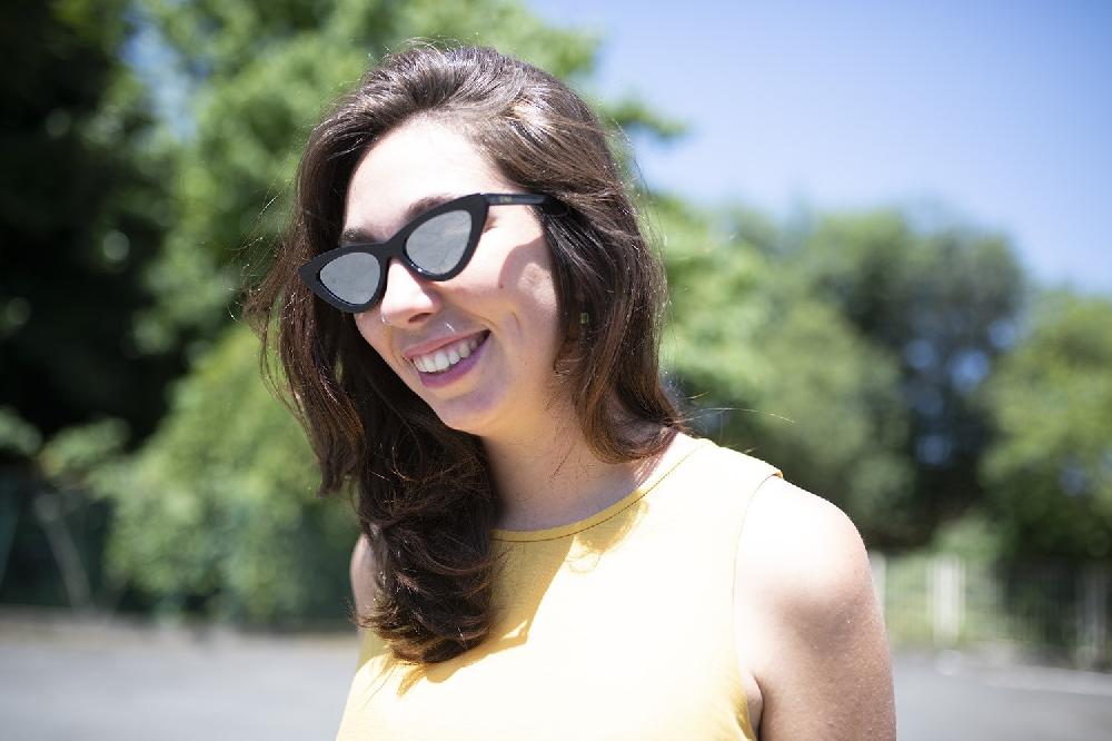 sunpers sunglasses LOLITA SHAPE POLYCARBONATE SHINY BLACK FRAME SILVER MIRROR LENS | SUNPERS SUNGLASSES Liquidación