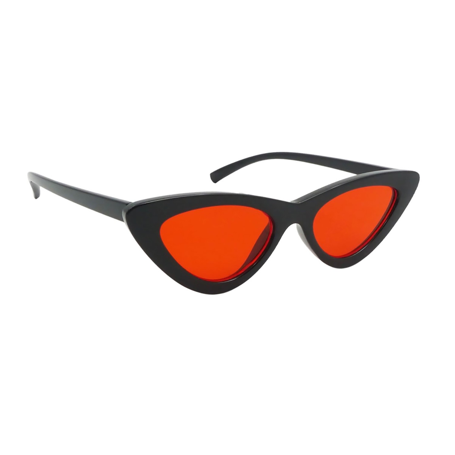 sunpers sunglasses LOLITA POLYCARBONATE SHAPE SHINY BLACK FRAME TRANSPARENT RED LENS | SUNPERS SUNGLASSES