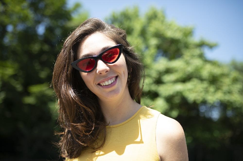 sunpers sunglasses LOLITA POLYCARBONATE SHAPE SHINY BLACK FRAME TRANSPARENT RED LENS | SUNPERS SUNGLASSES Envío internacional gratuito