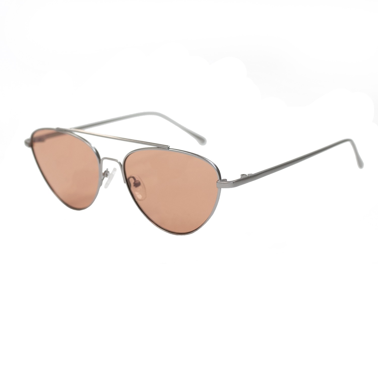 sunpers sunglasses LOLITA METAL MATTE SILVER FRAME TRANSPARENT RED LENS | SUNPERS SUNGLASSES