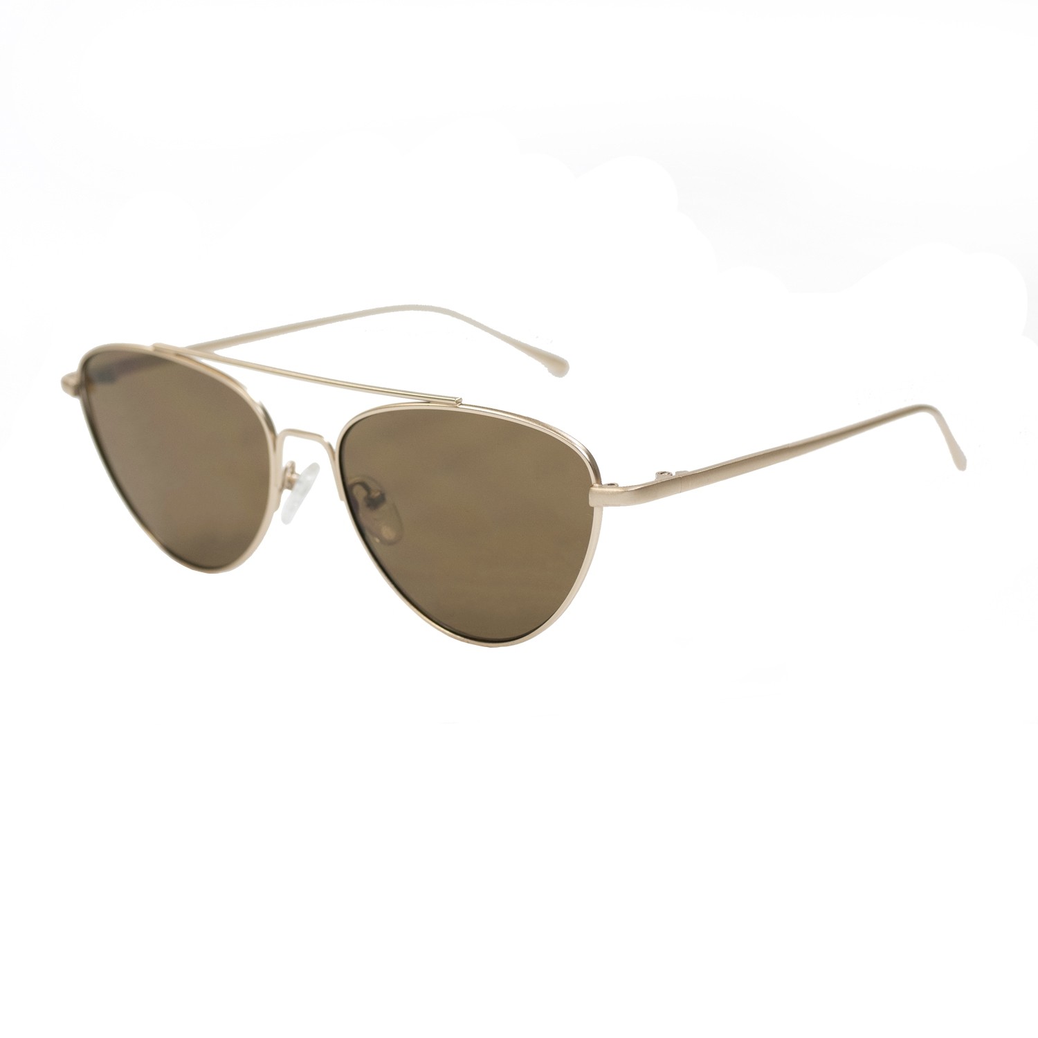 sunpers sunglasses LOLITA METAL MATTE GOLD FRAME TRANSPARENT BROWN LENS | SUNPERS SUNGLASSES