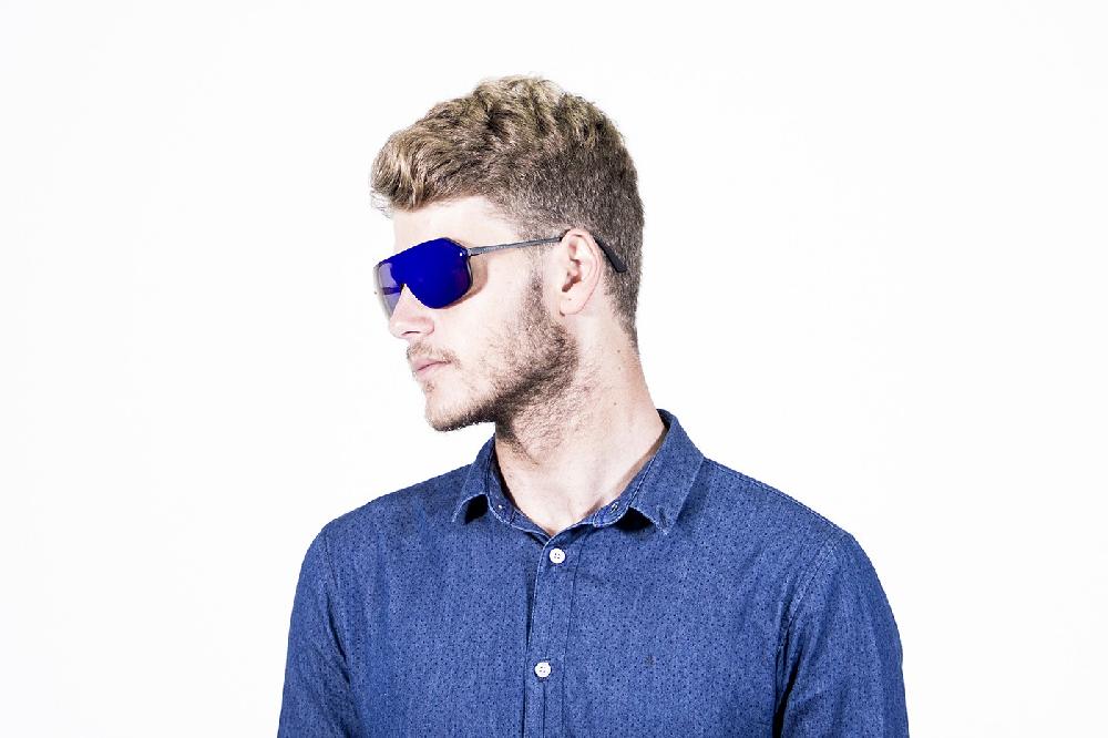 sunpers sunglasses Biarritz - Miami / negro mate - azul espejo plana Descuento por venta flash